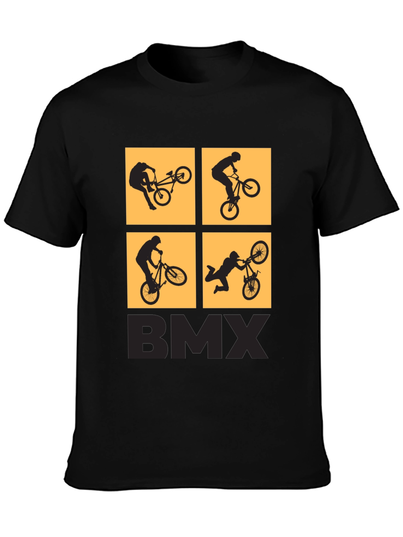 BMX Stunt Silhouette Graphic T-Shirt - Black