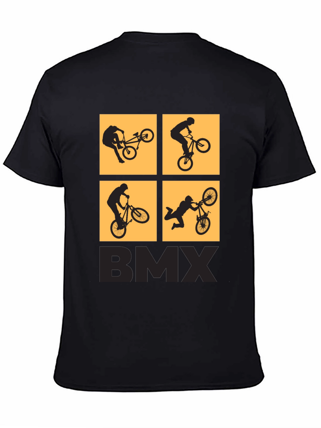 BMX Stunt Silhouette Graphic T-Shirt - Black