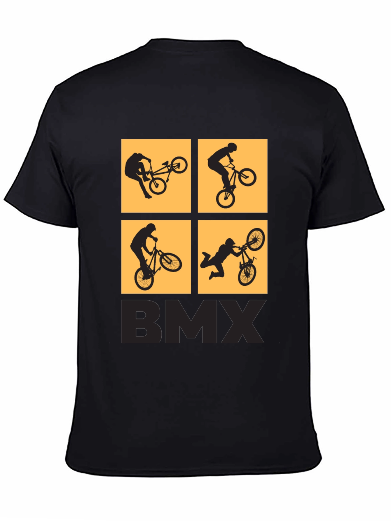 BMX Stunt Silhouette Graphic T-Shirt - Black