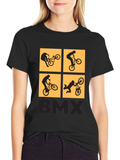 BMX Stunt Silhouette Graphic T-Shirt - Black