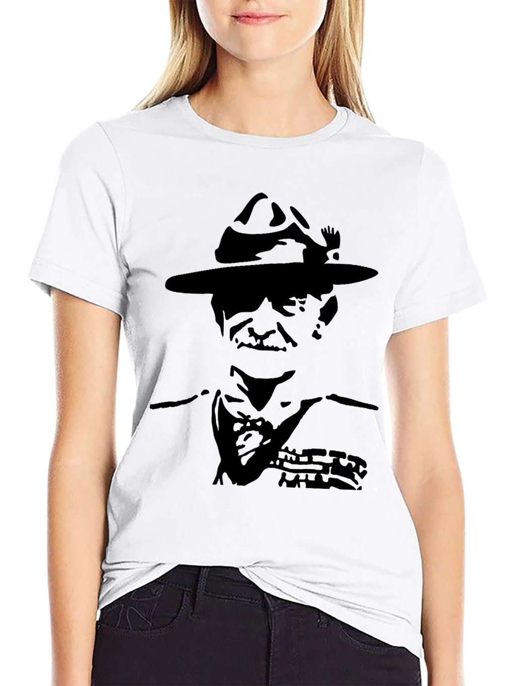 Boy Scout Silhouette Graphic Black T-Shirt