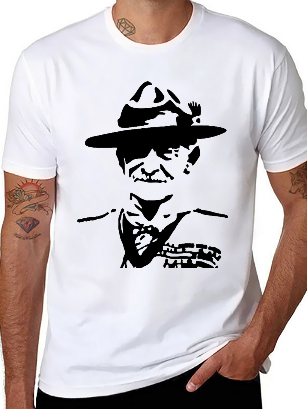 Boy Scout Silhouette Graphic Black T-Shirt