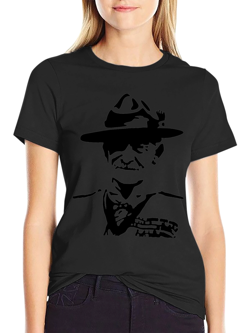Boy Scout Silhouette Graphic Black T-Shirt