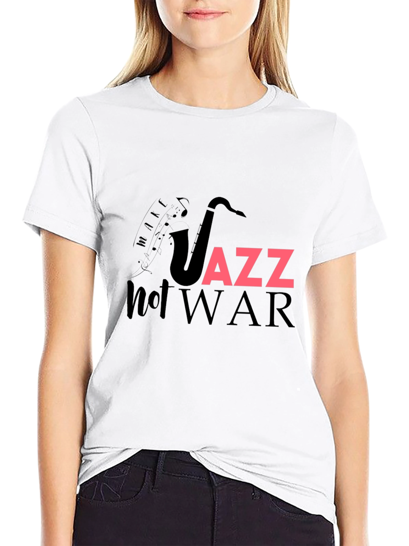 Jazz Not War Graphic T-Shirt - Music Lover Tee
