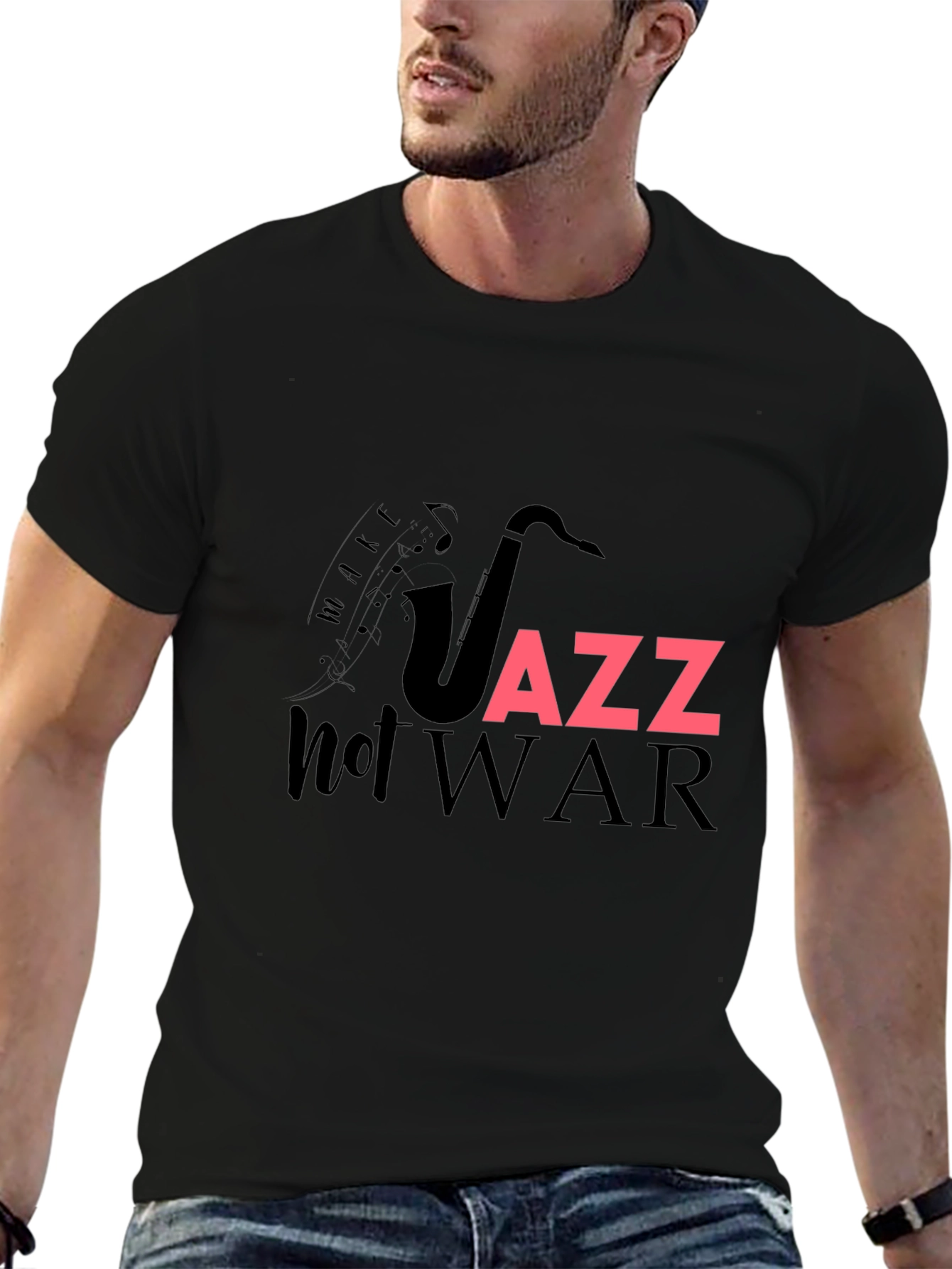 Jazz Not War Graphic T-Shirt - Music Lover Tee