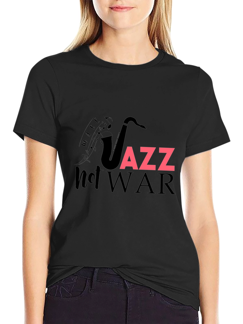 Jazz Not War Graphic T-Shirt - Music Lover Tee