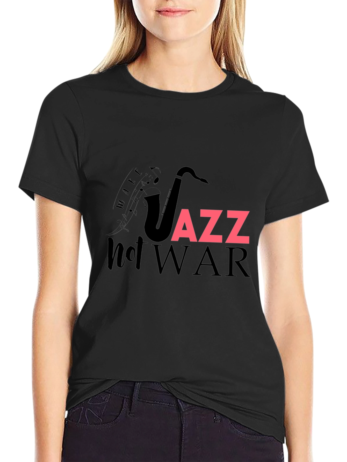 Jazz Not War Graphic T-Shirt - Music Lover Tee