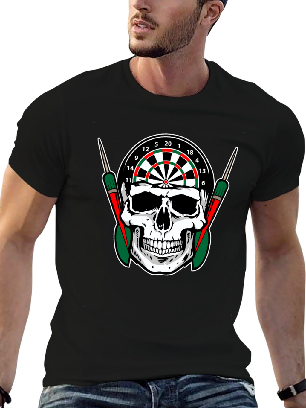 Skull Dartboard Graphic T-Shirt