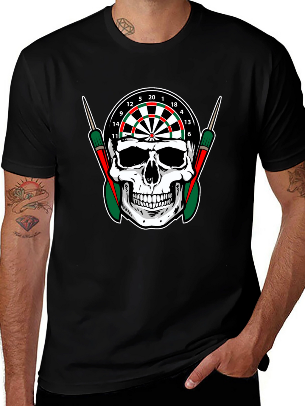 Skull Dartboard Graphic T-Shirt