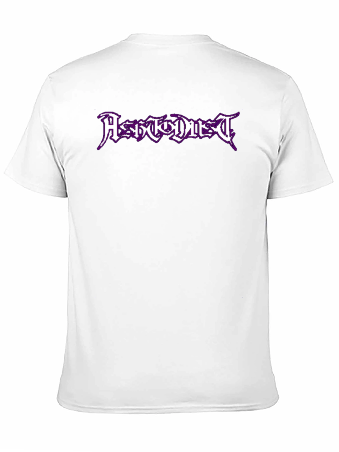 Black T-Shirt with Purple Metal Band Graphic
