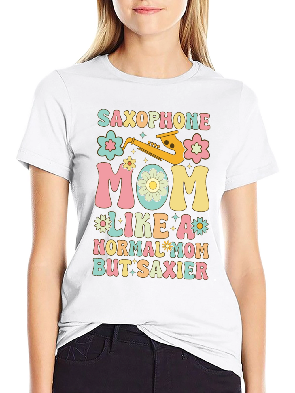 Saxophone Mom Graphic T-Shirt