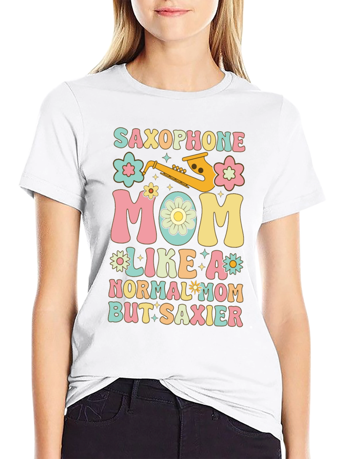 Saxophone Mom Graphic T-Shirt