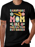 Saxophone Mom Graphic T-Shirt