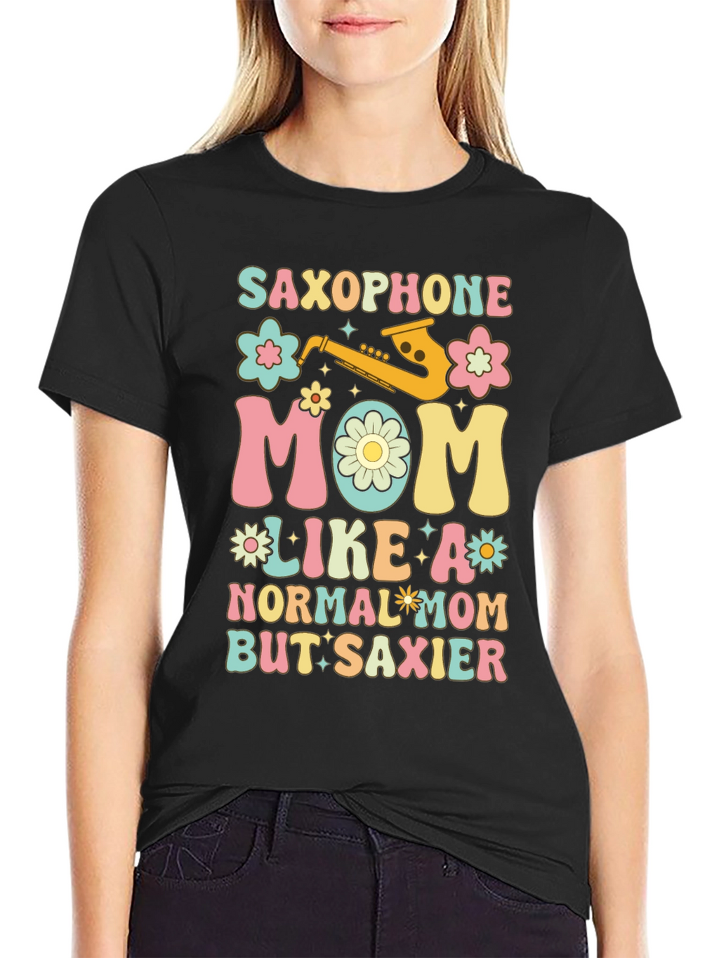 Saxophone Mom Graphic T-Shirt
