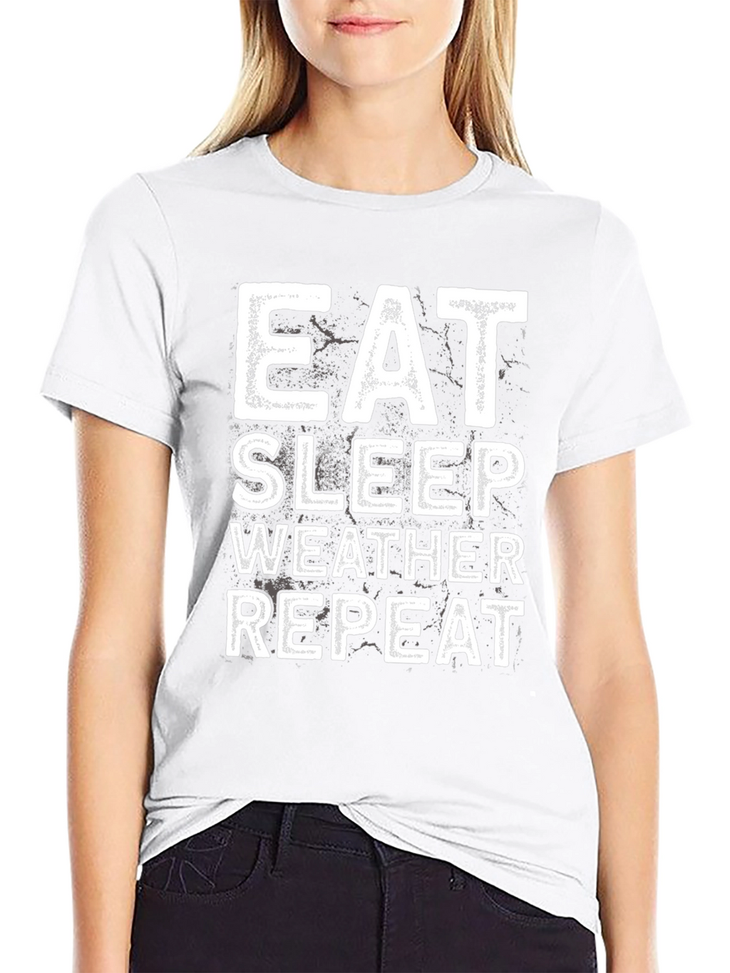 Eat Sleep Weather Repeat Black T-Shirt