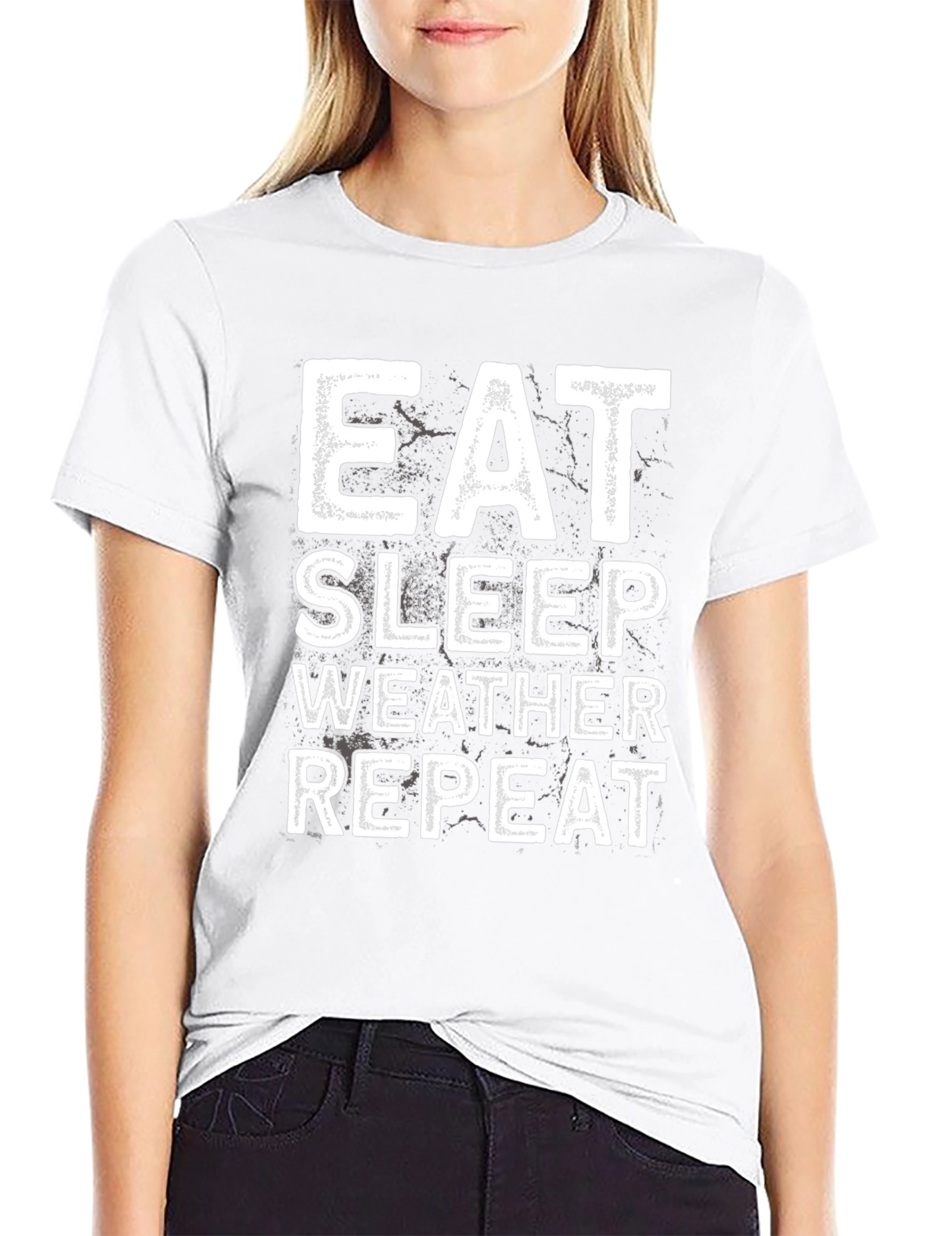 Eat Sleep Weather Repeat Black T-Shirt