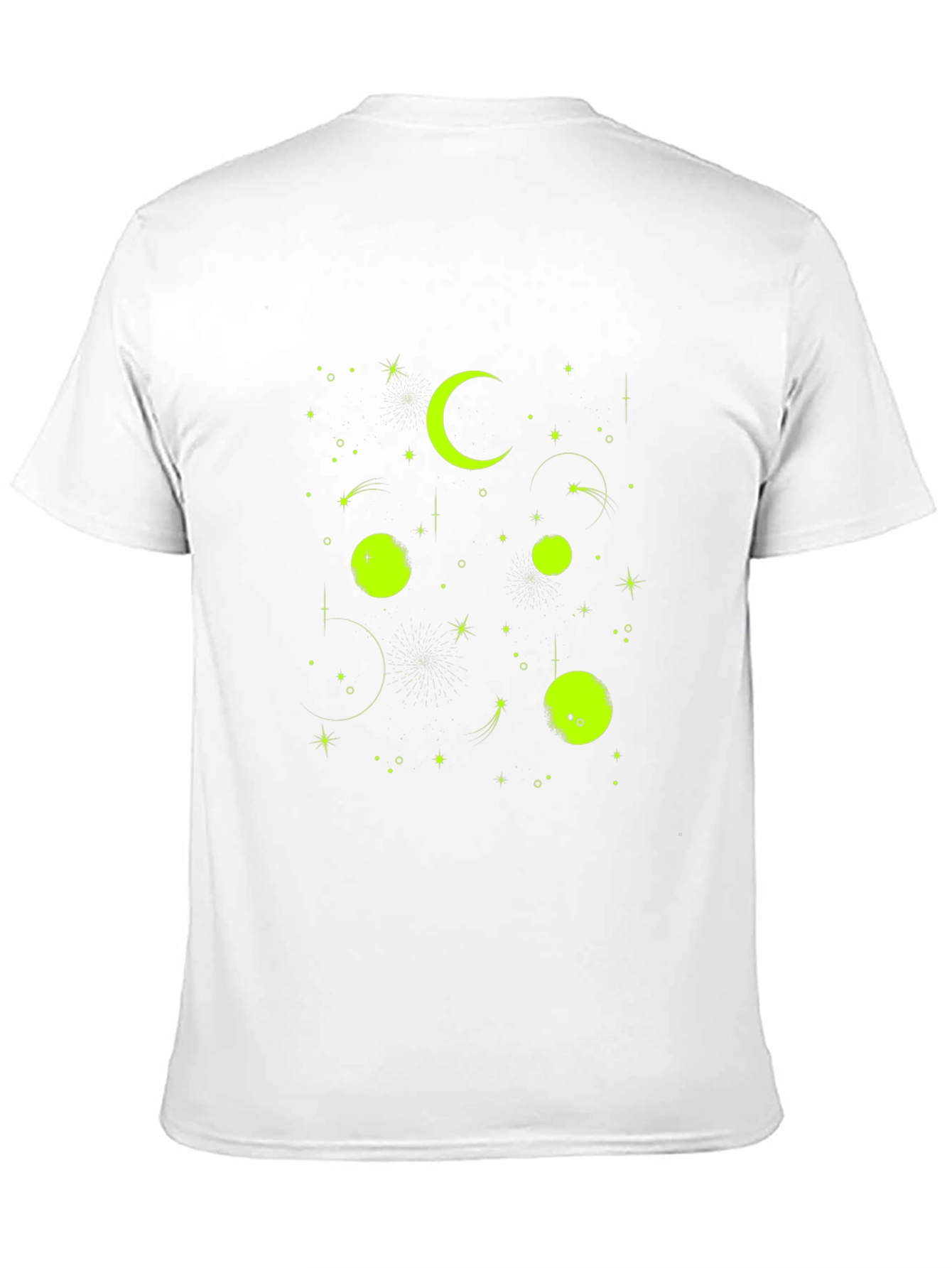 Celestial Moon & Stars Graphic Tee - Black