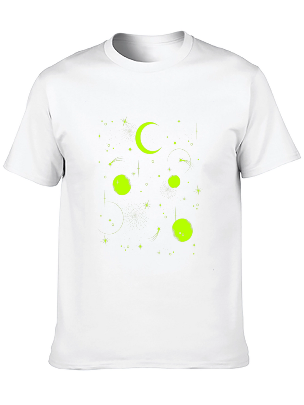 Celestial Moon & Stars Graphic Tee - Black