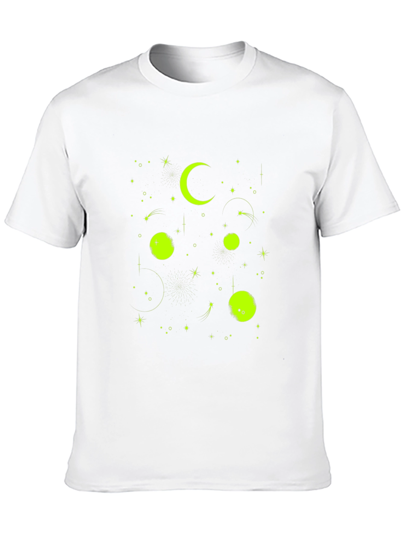 Celestial Moon & Stars Graphic Tee - Black