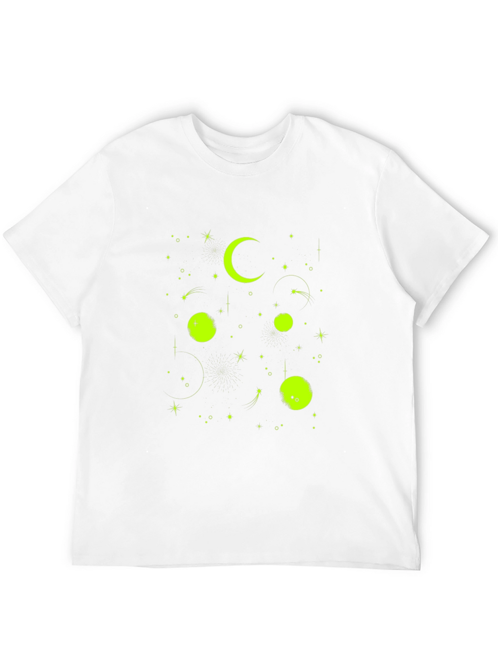 Celestial Moon & Stars Graphic Tee - Black