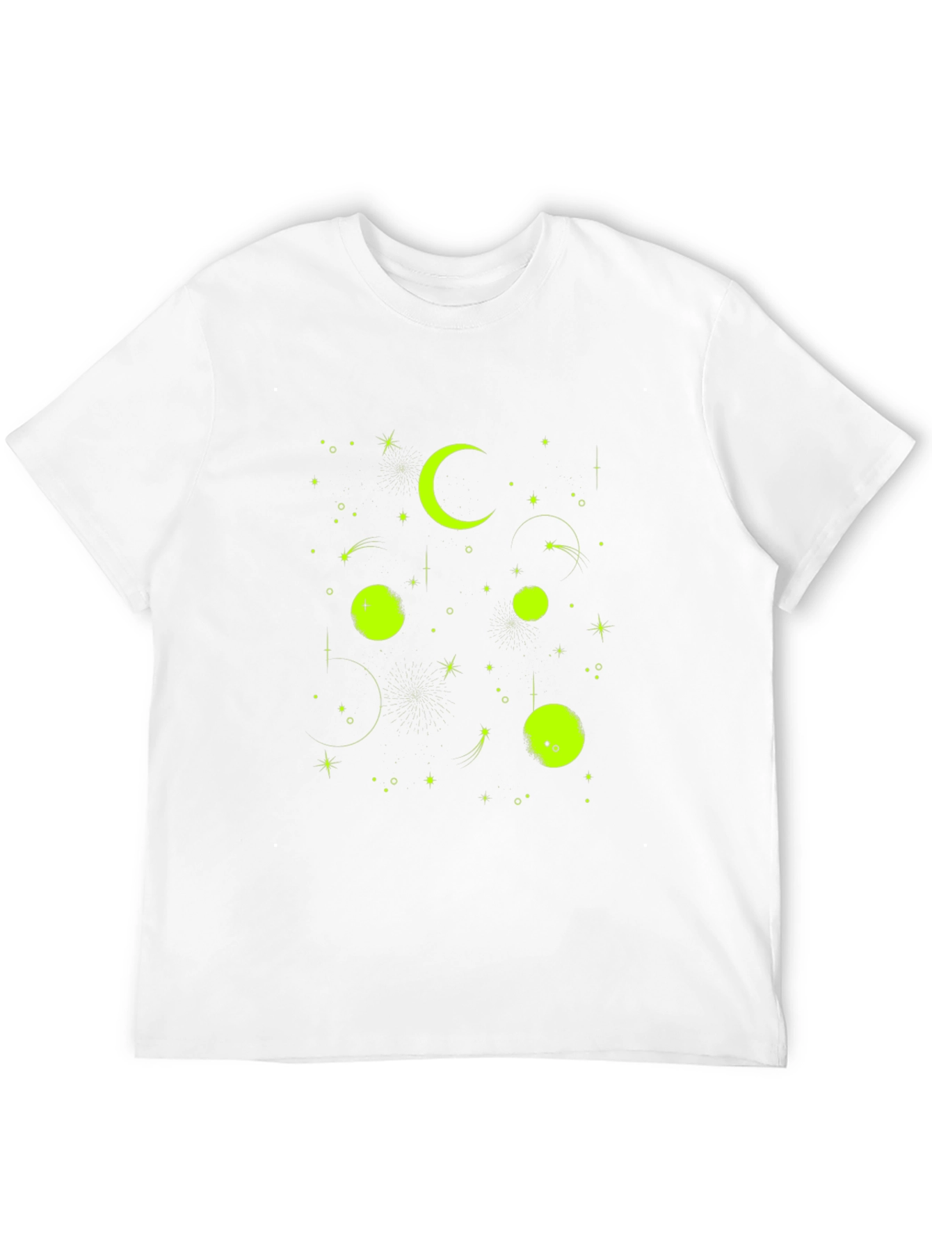 Celestial Moon & Stars Graphic Tee - Black