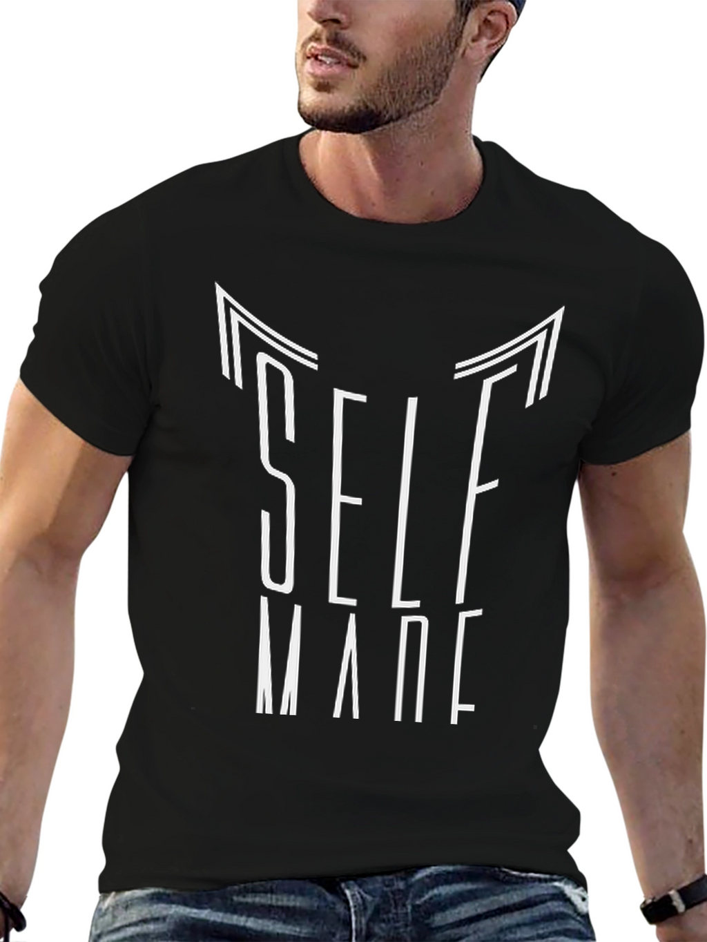 Self Made Black Graphic Tee