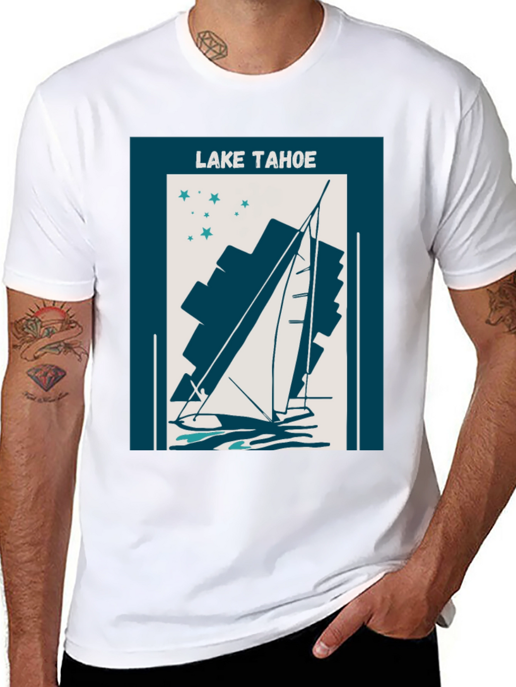 Lake Tahoe Sailboat Graphic Tee