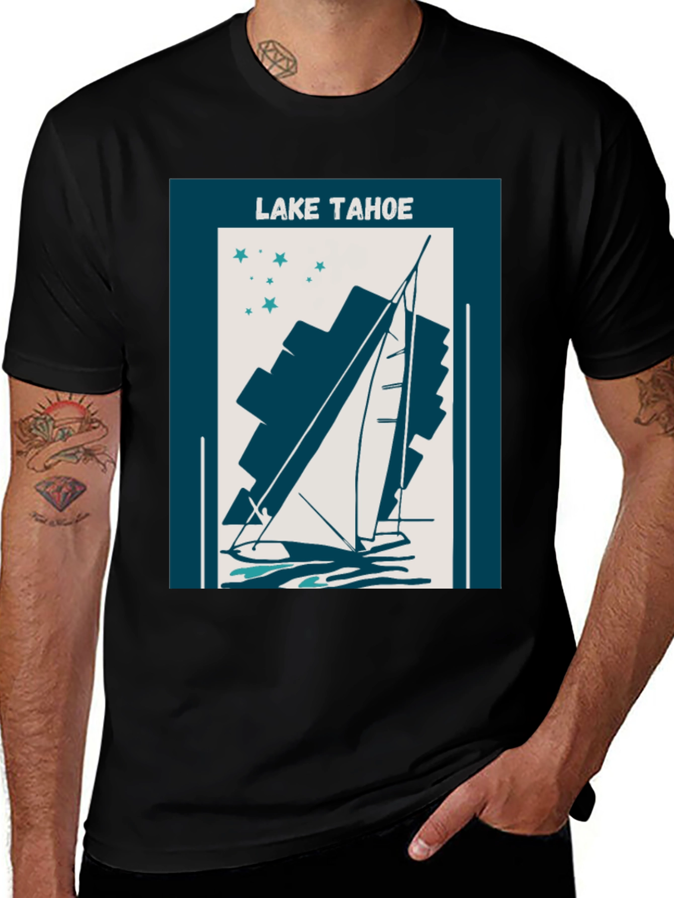 Lake Tahoe Sailboat Graphic Tee