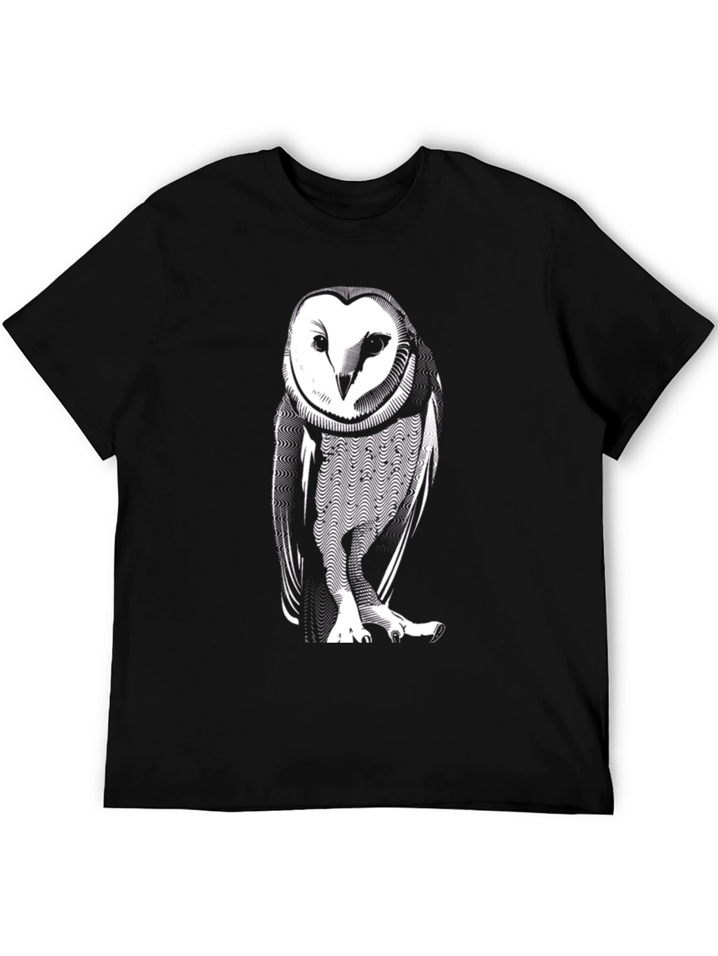 Owl Graphic Print Black T-Shirt