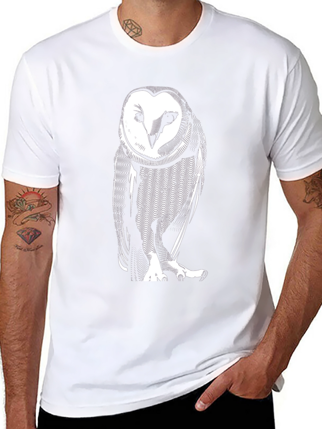 Owl Graphic Print Black T-Shirt