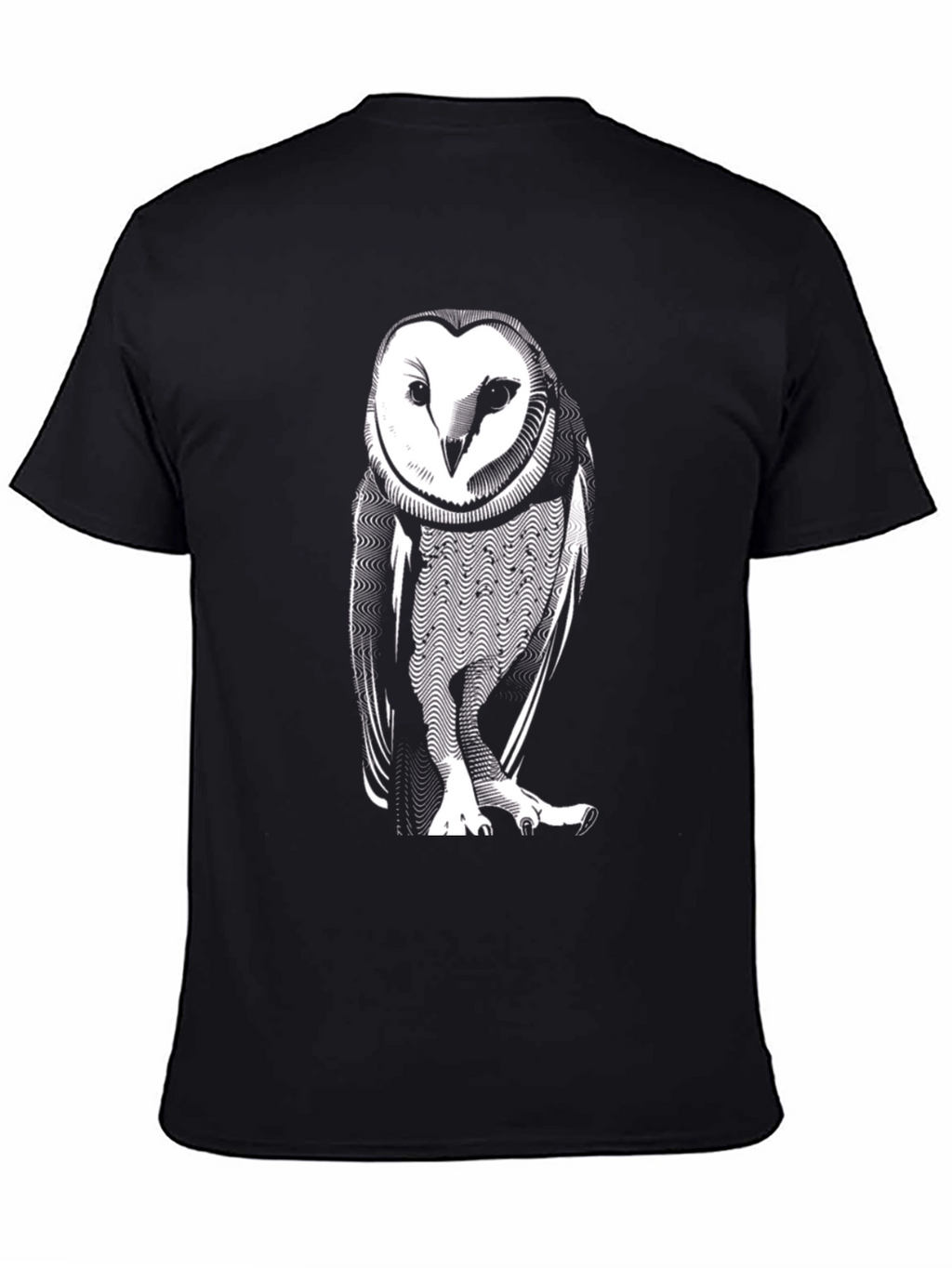 Owl Graphic Print Black T-Shirt