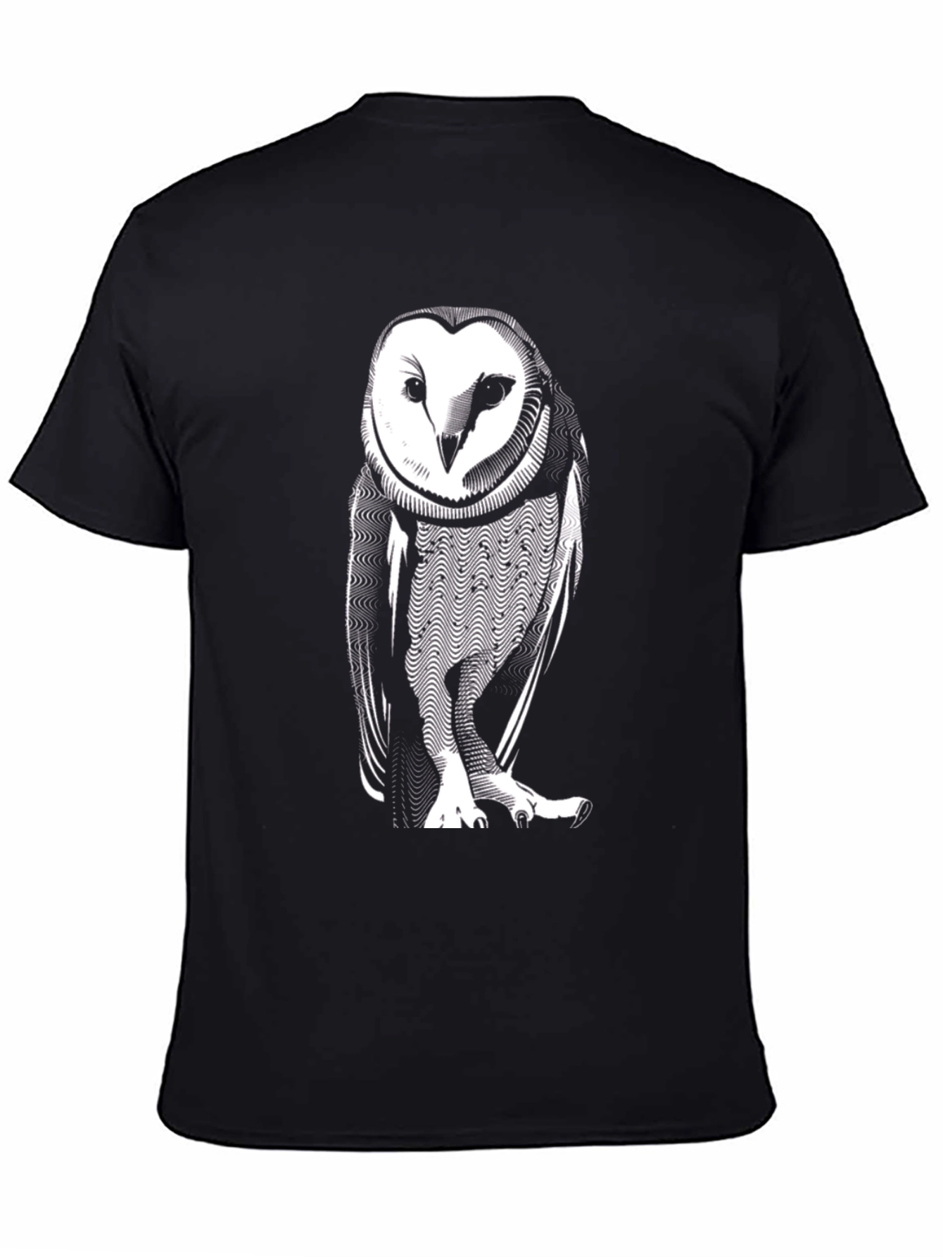 Owl Graphic Print Black T-Shirt