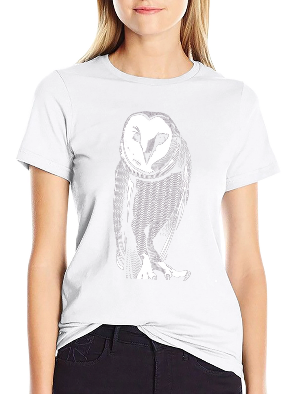 Owl Graphic Print Black T-Shirt