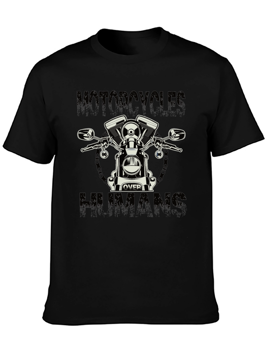 Motorcycle Over Humans Graphic Tee - Black