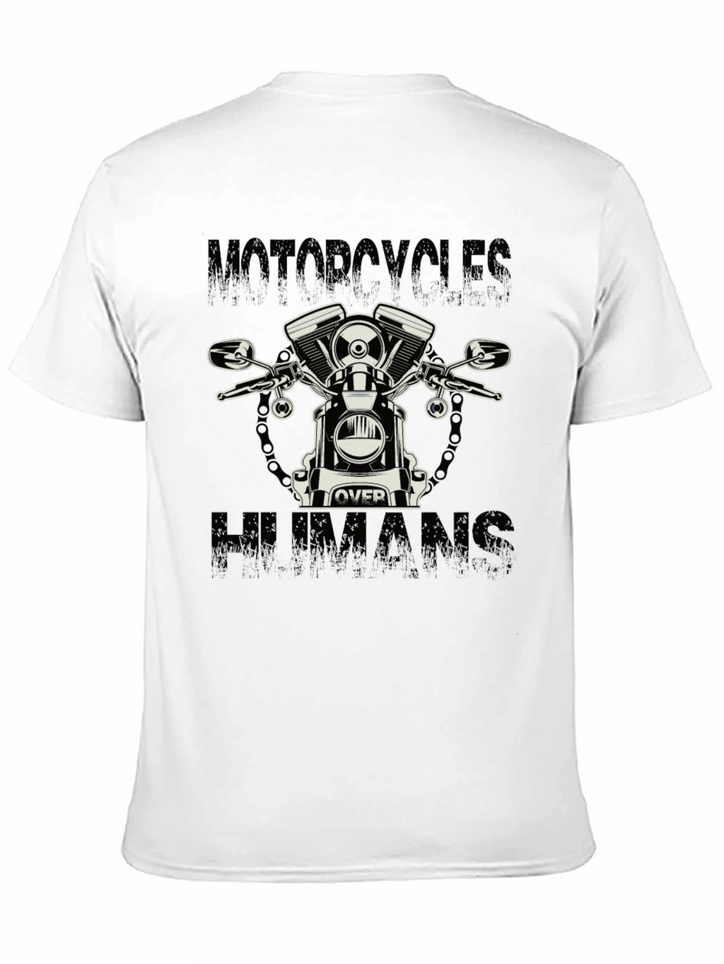 Motorcycle Over Humans Graphic Tee - Black