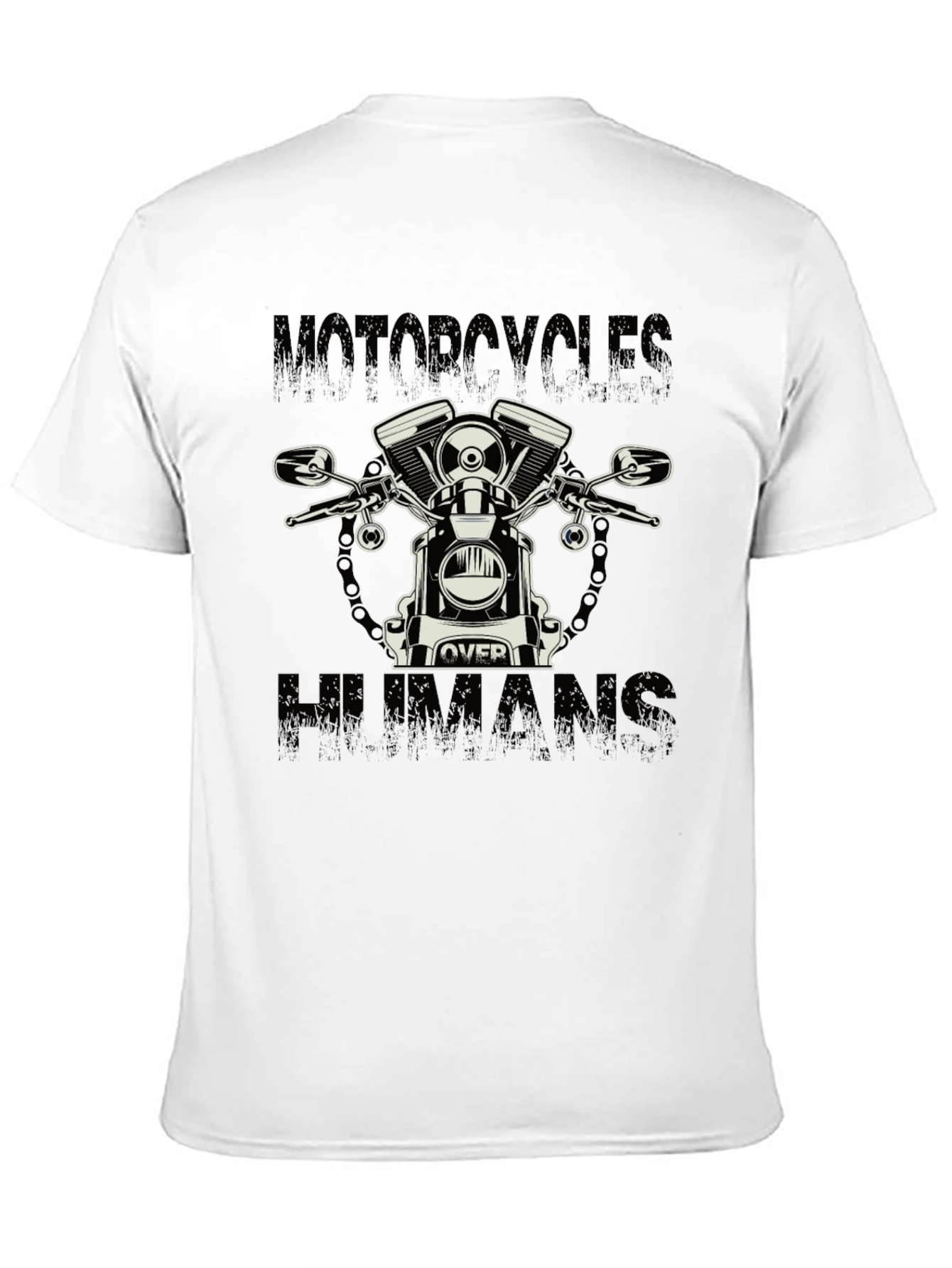 Motorcycle Over Humans Graphic Tee - Black