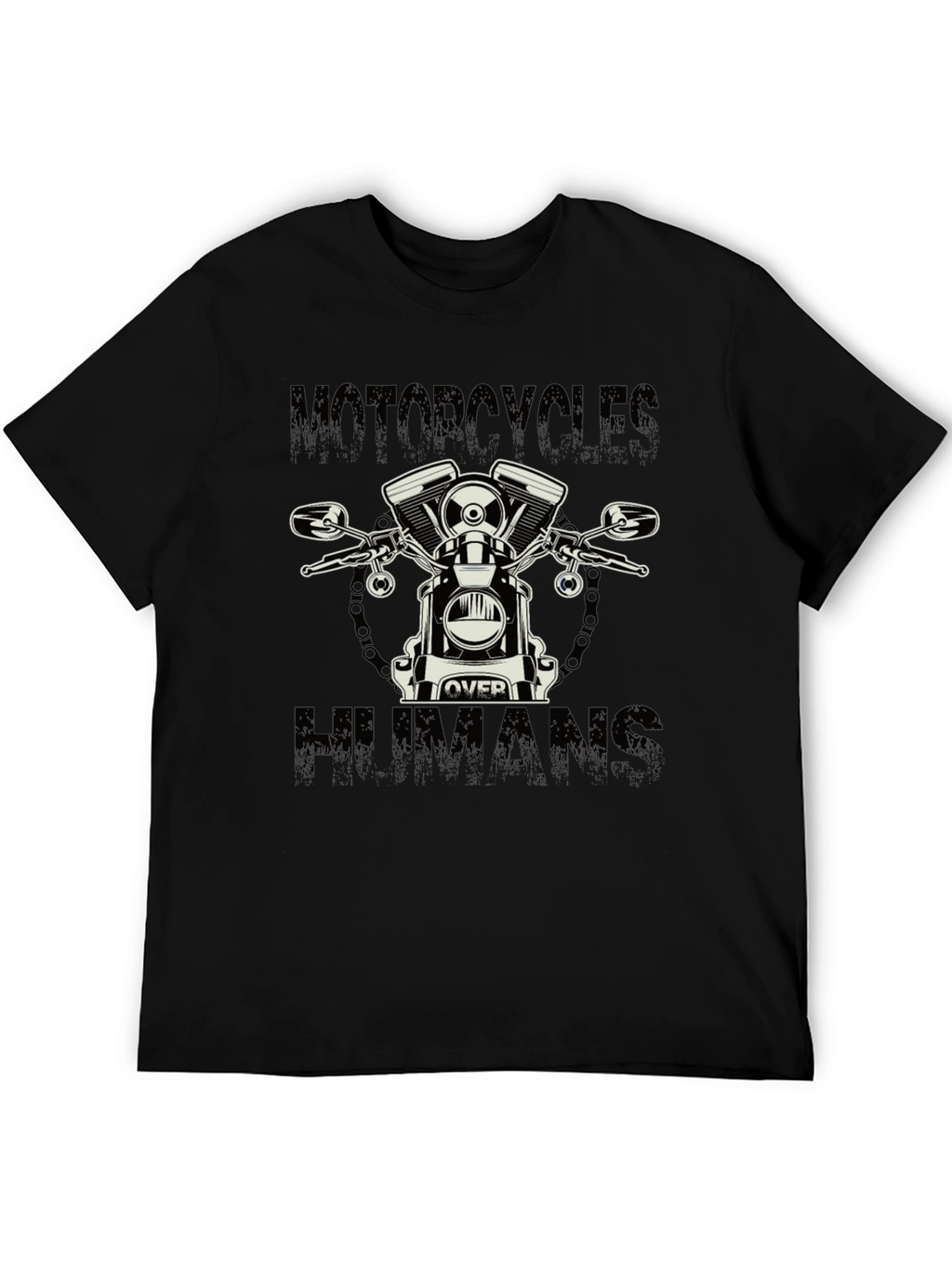 Motorcycle Over Humans Graphic Tee - Black