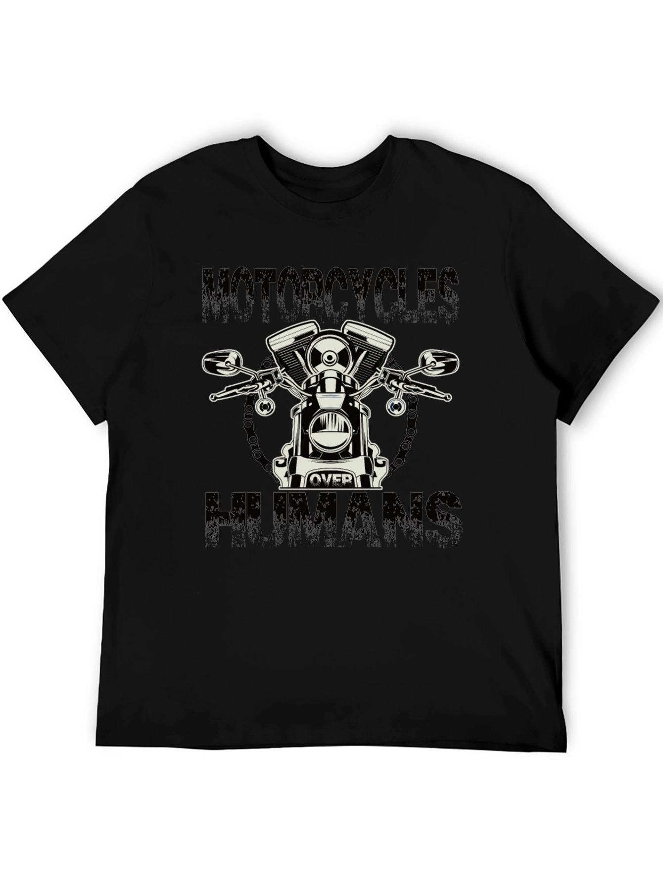 Motorcycle Over Humans Graphic Tee - Black