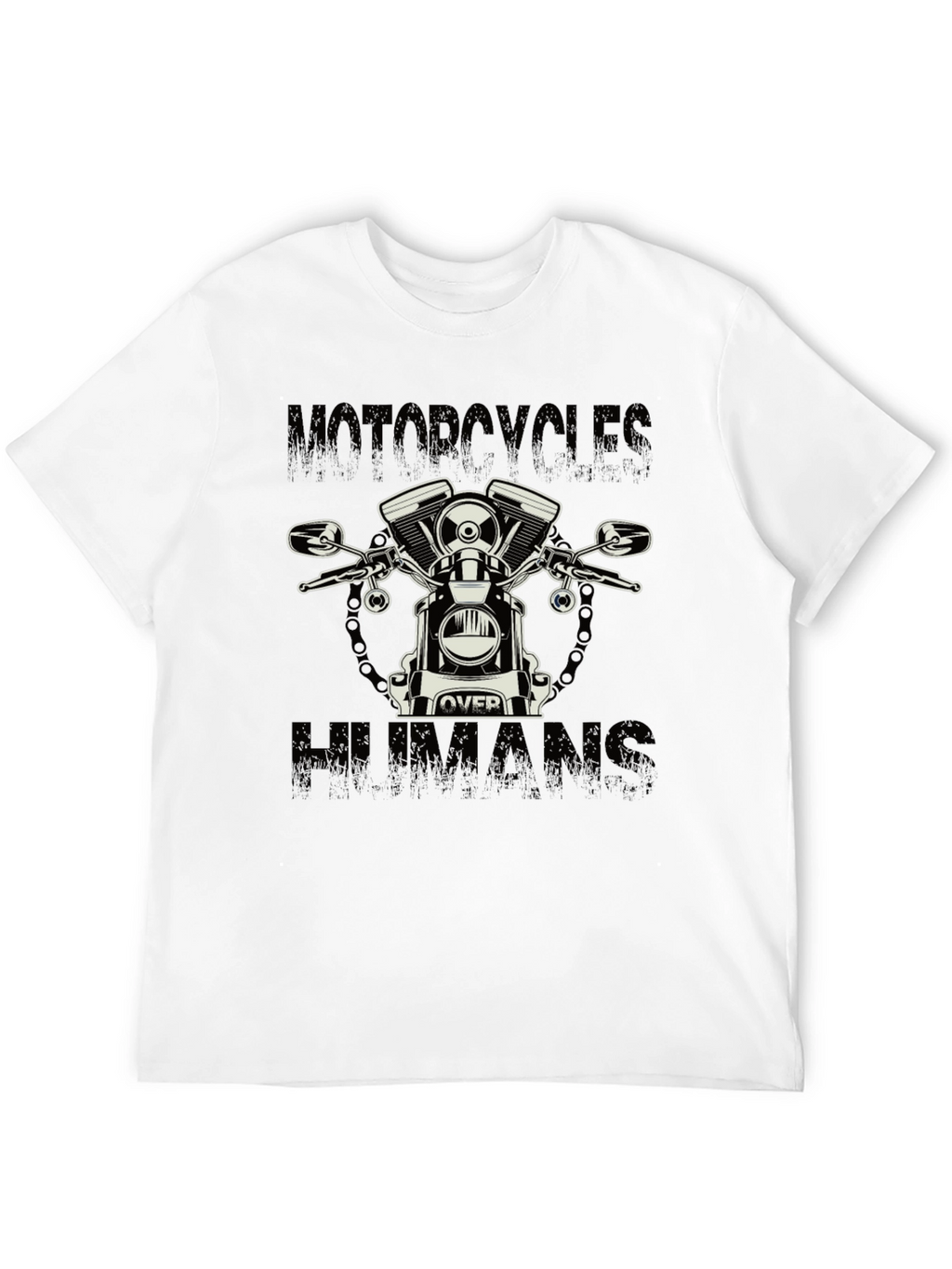 Motorcycle Over Humans Graphic Tee - Black