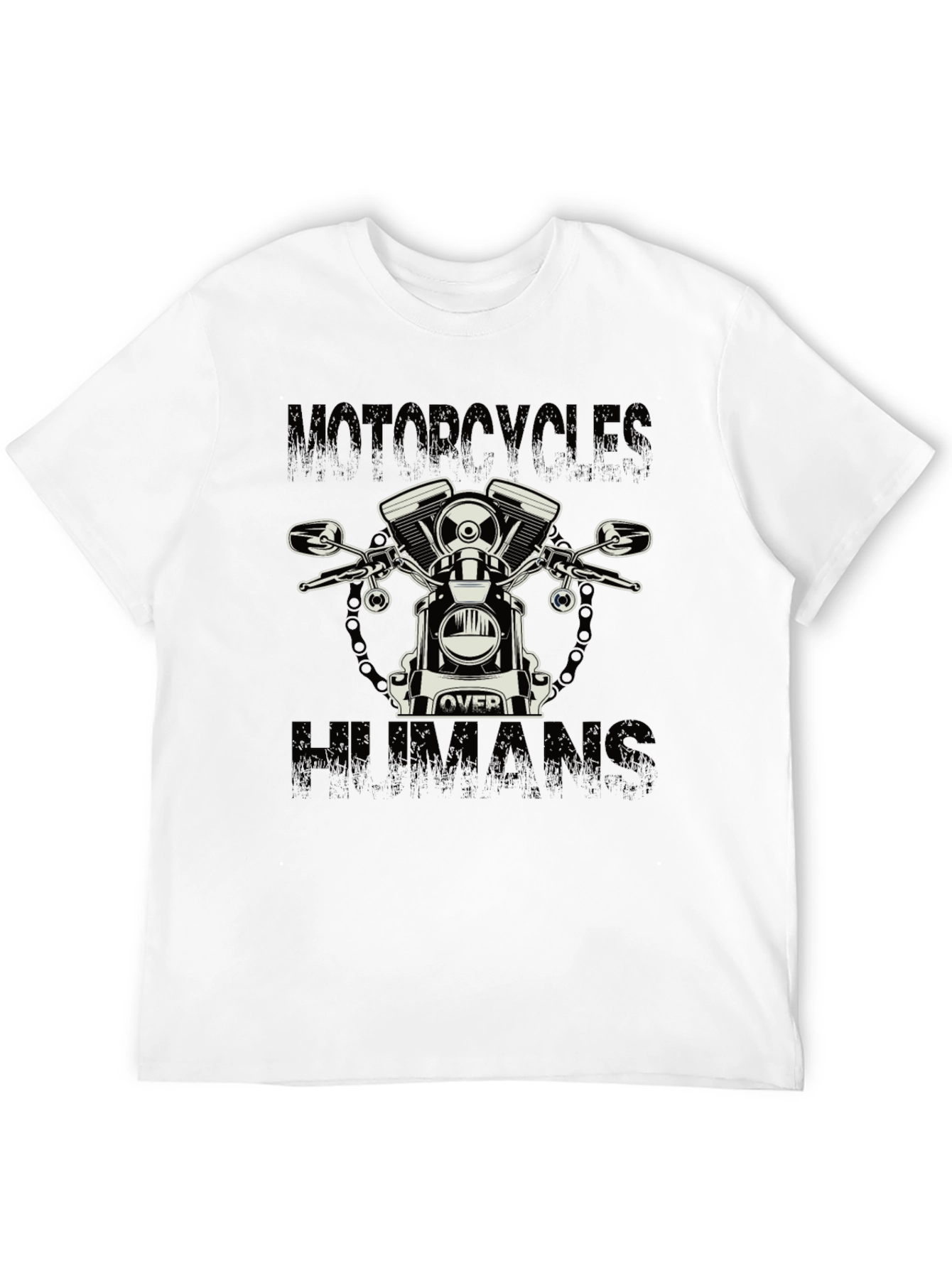 Motorcycle Over Humans Graphic Tee - Black