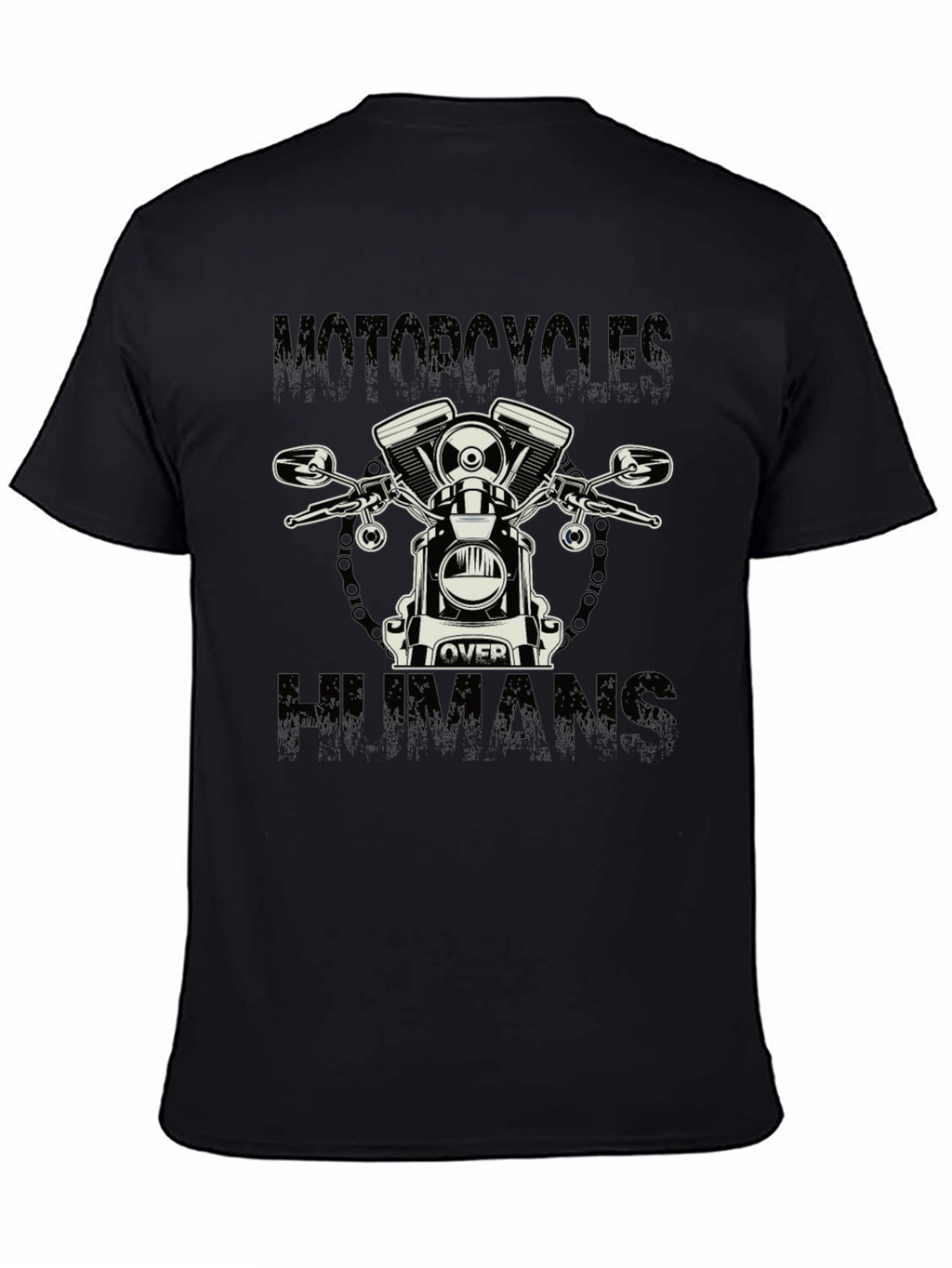Motorcycle Over Humans Graphic Tee - Black