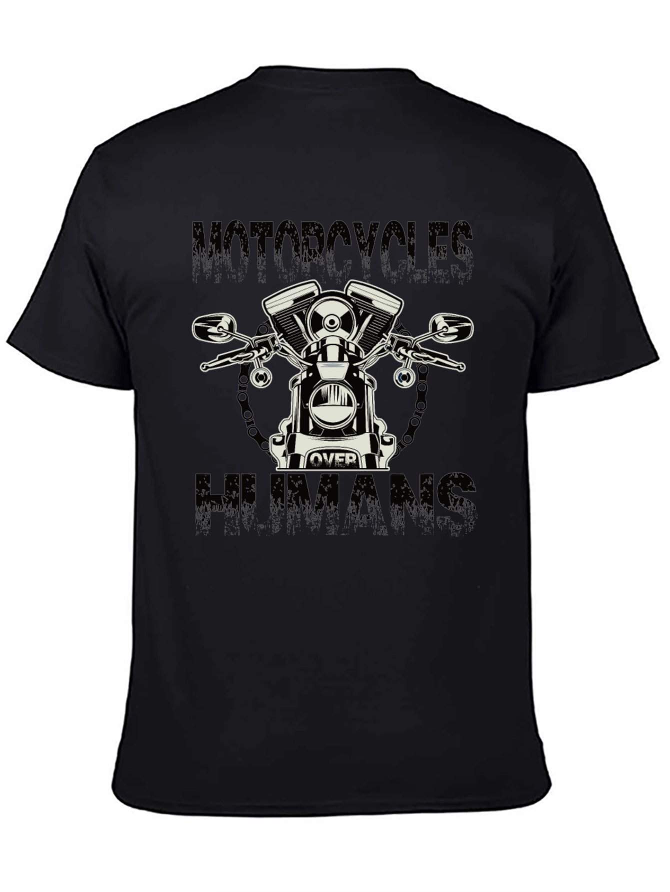 Motorcycle Over Humans Graphic Tee - Black