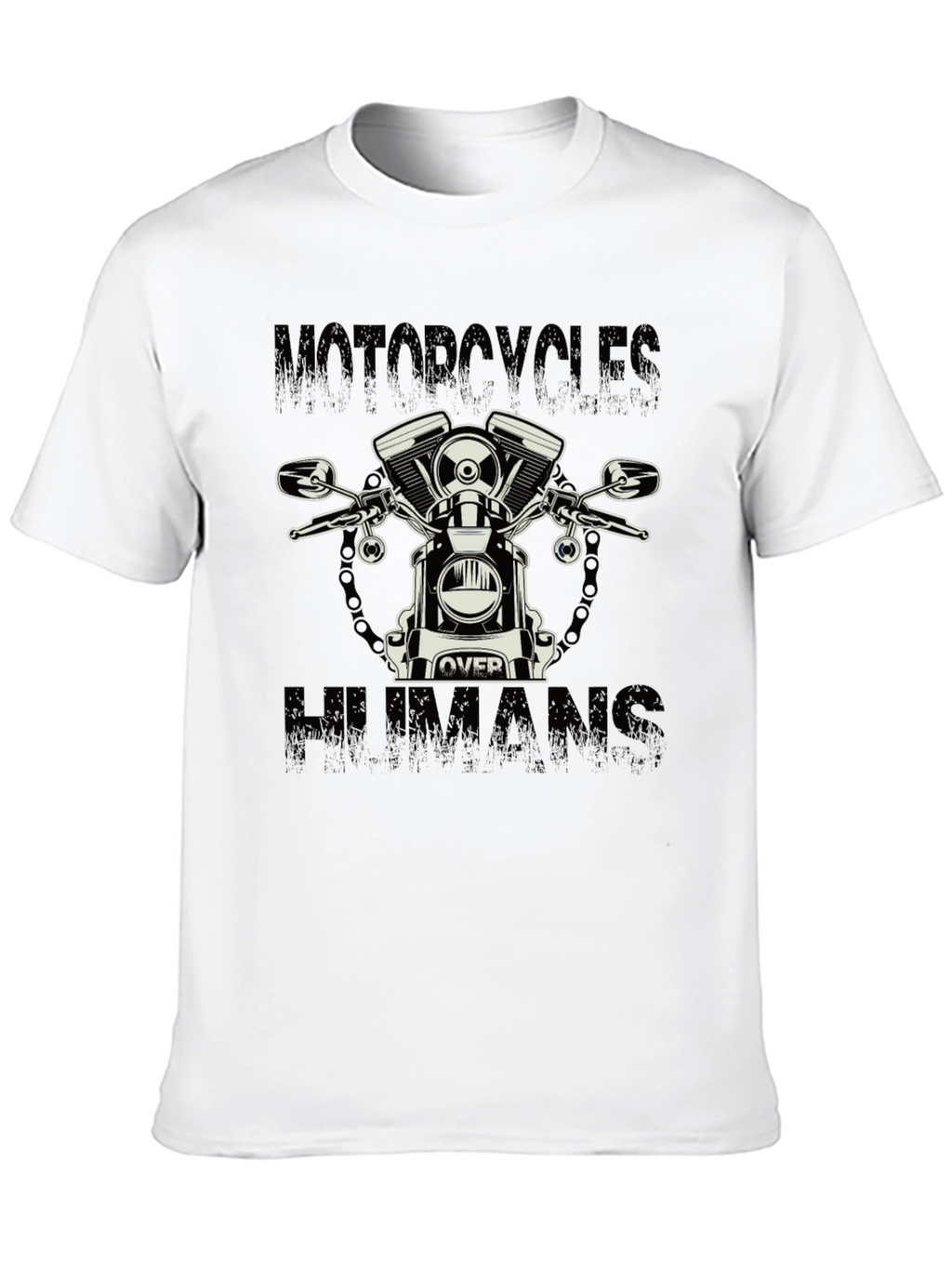 Motorcycle Over Humans Graphic Tee - Black
