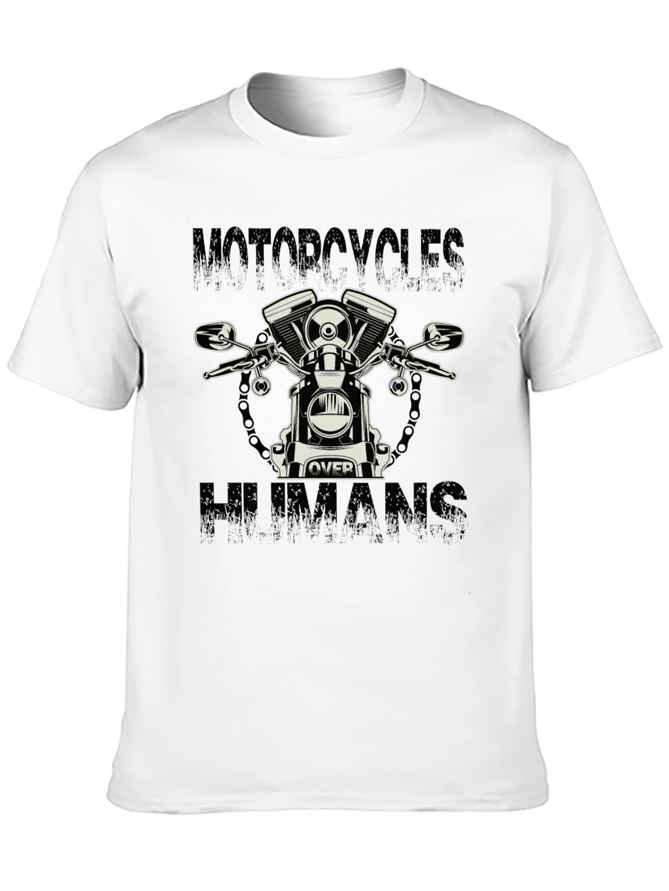 Motorcycle Over Humans Graphic Tee - Black