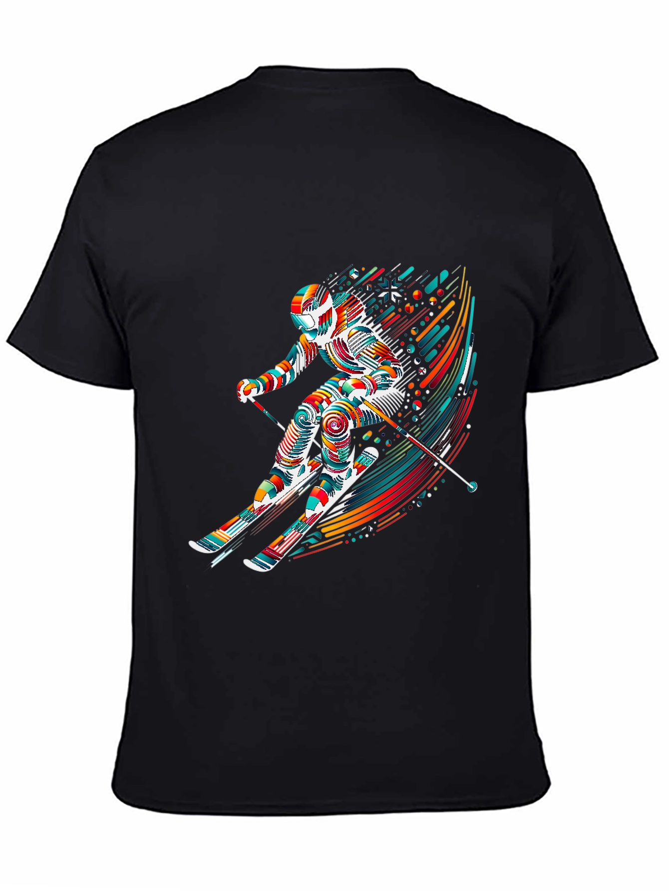 Vibrant Skier Graphic Tee - Sporty Stylish Design