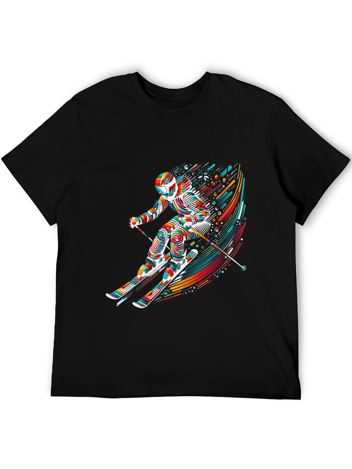 Vibrant Skier Graphic Tee - Sporty Stylish Design