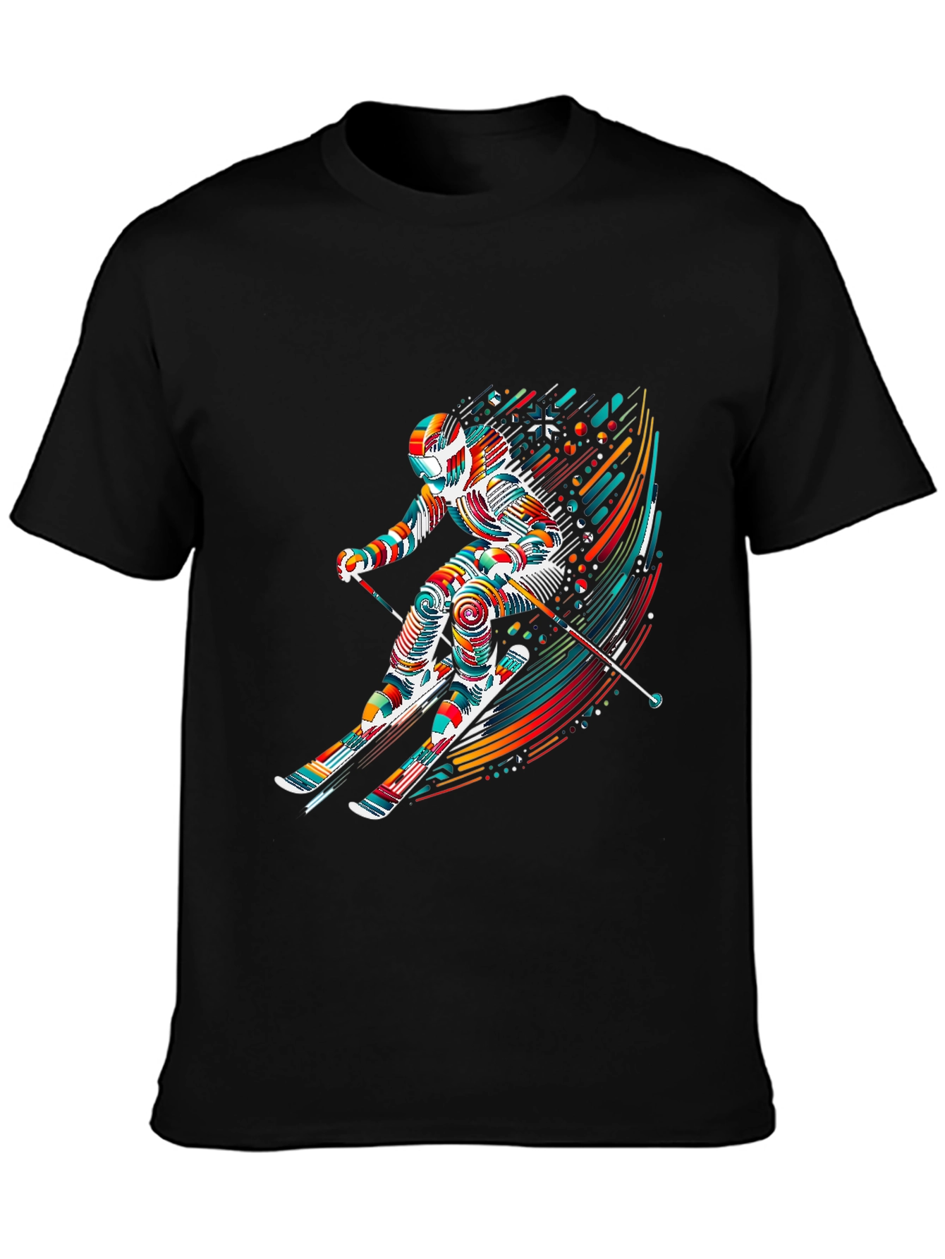 Vibrant Skier Graphic Tee - Sporty Stylish Design