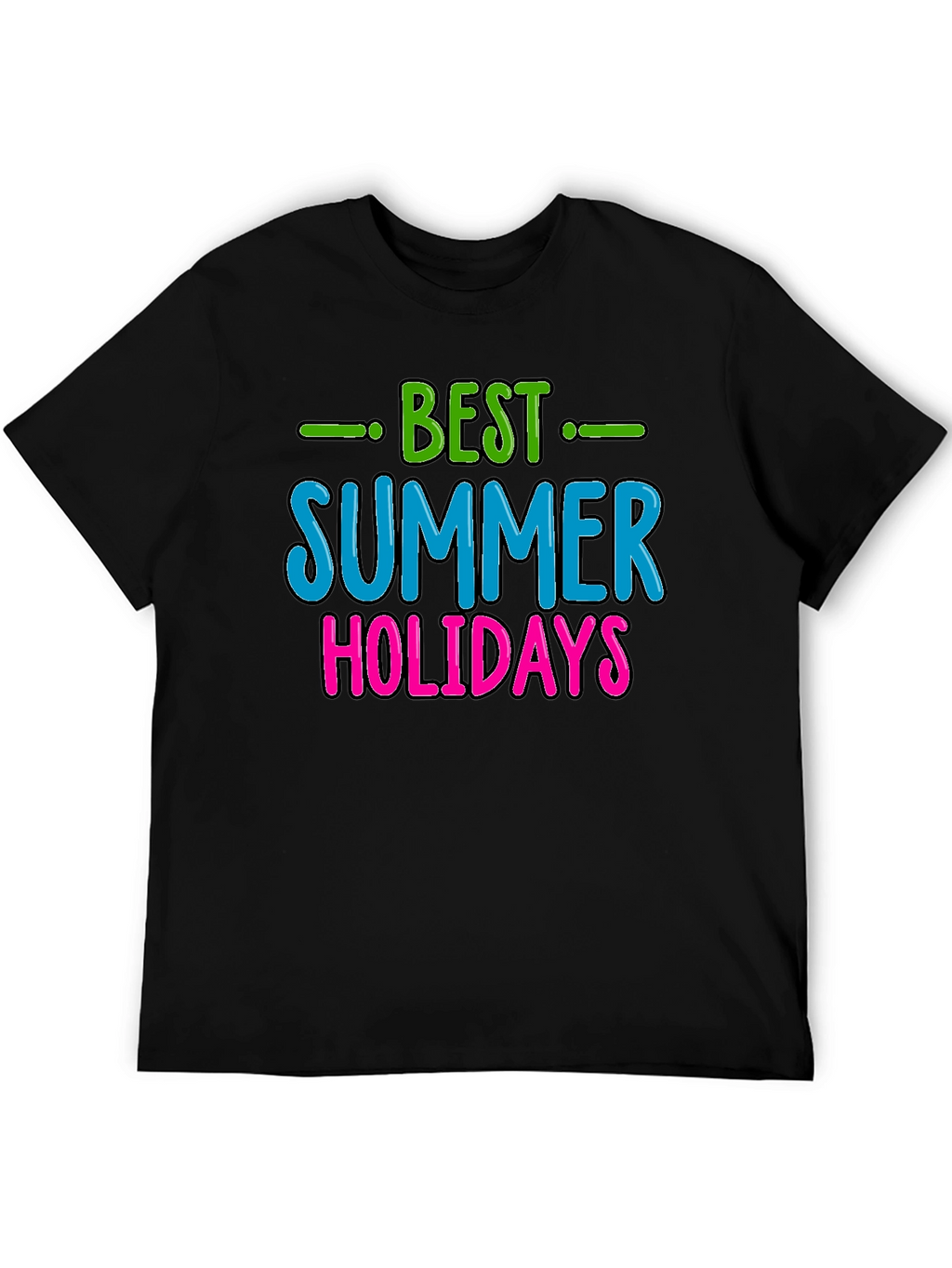 Best Summer Holidays Graphic Tee - Black