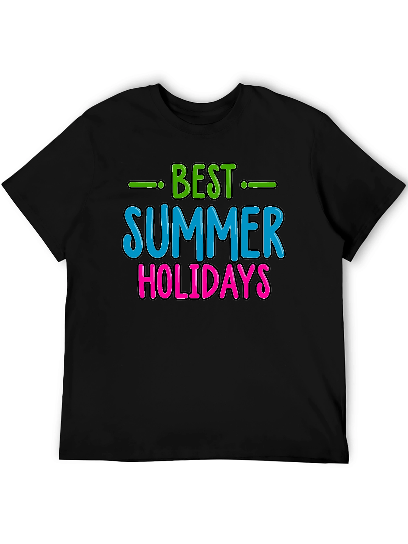 Best Summer Holidays Graphic Tee - Black