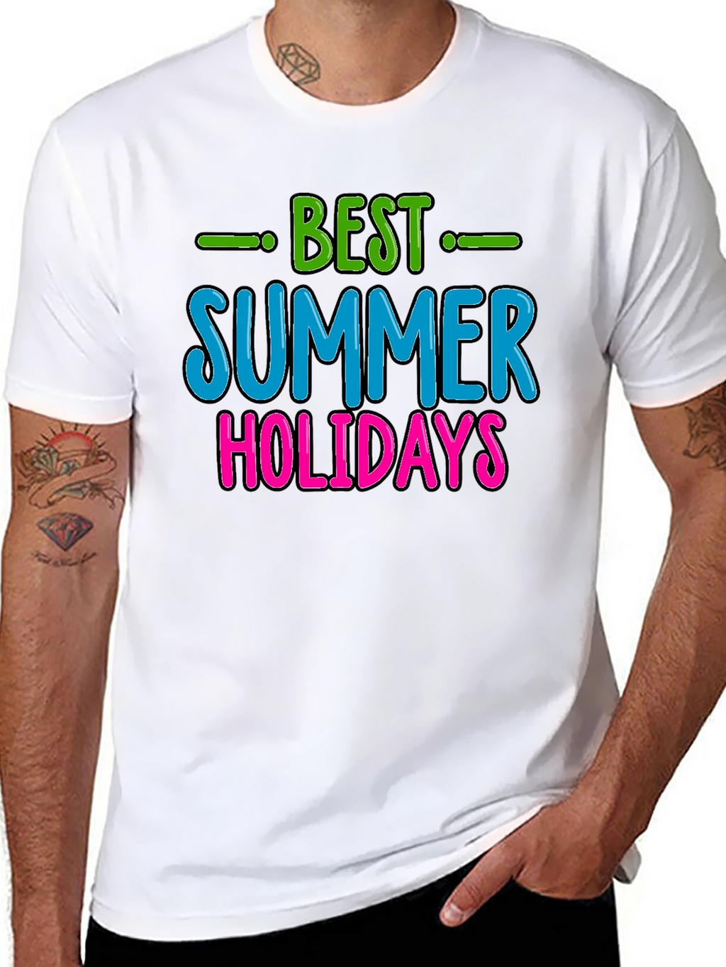 Best Summer Holidays Graphic Tee - Black